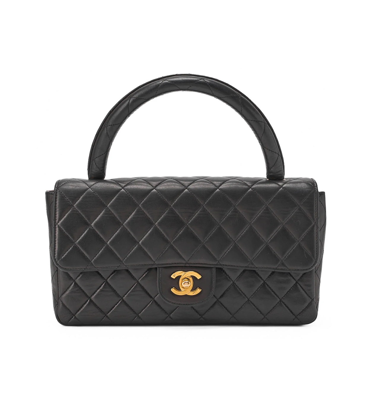 CHANEL Matelasse Coco Parent and Child Lambskin Black Handbag