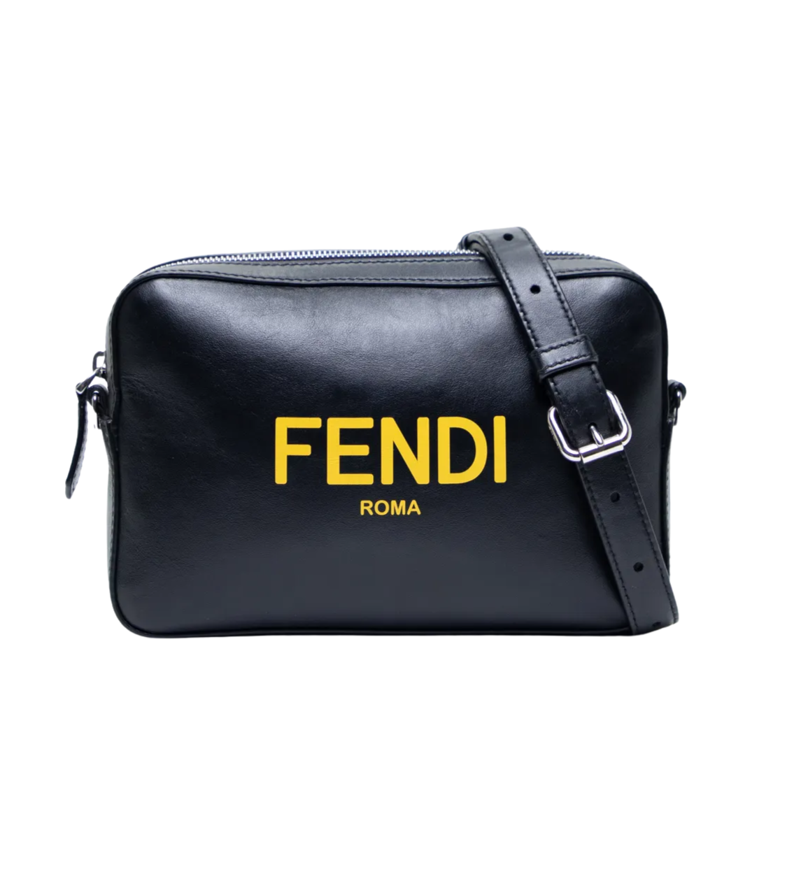 FENDI Camera Case Black Leather Medium