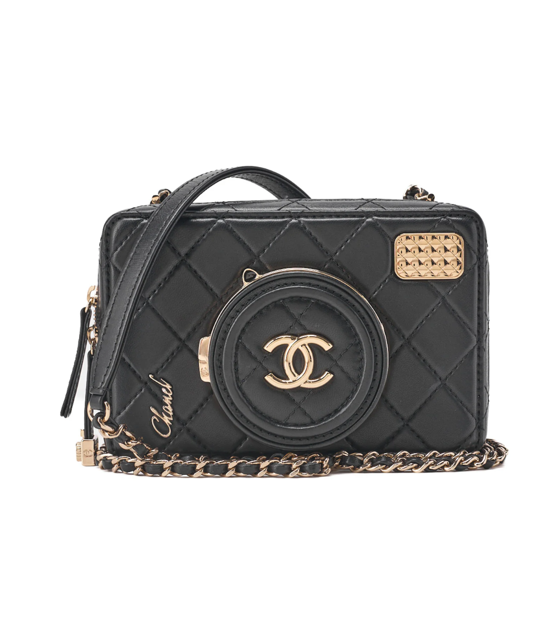 CHANEL Matelasse Camera Lambskin Shoulder Bag