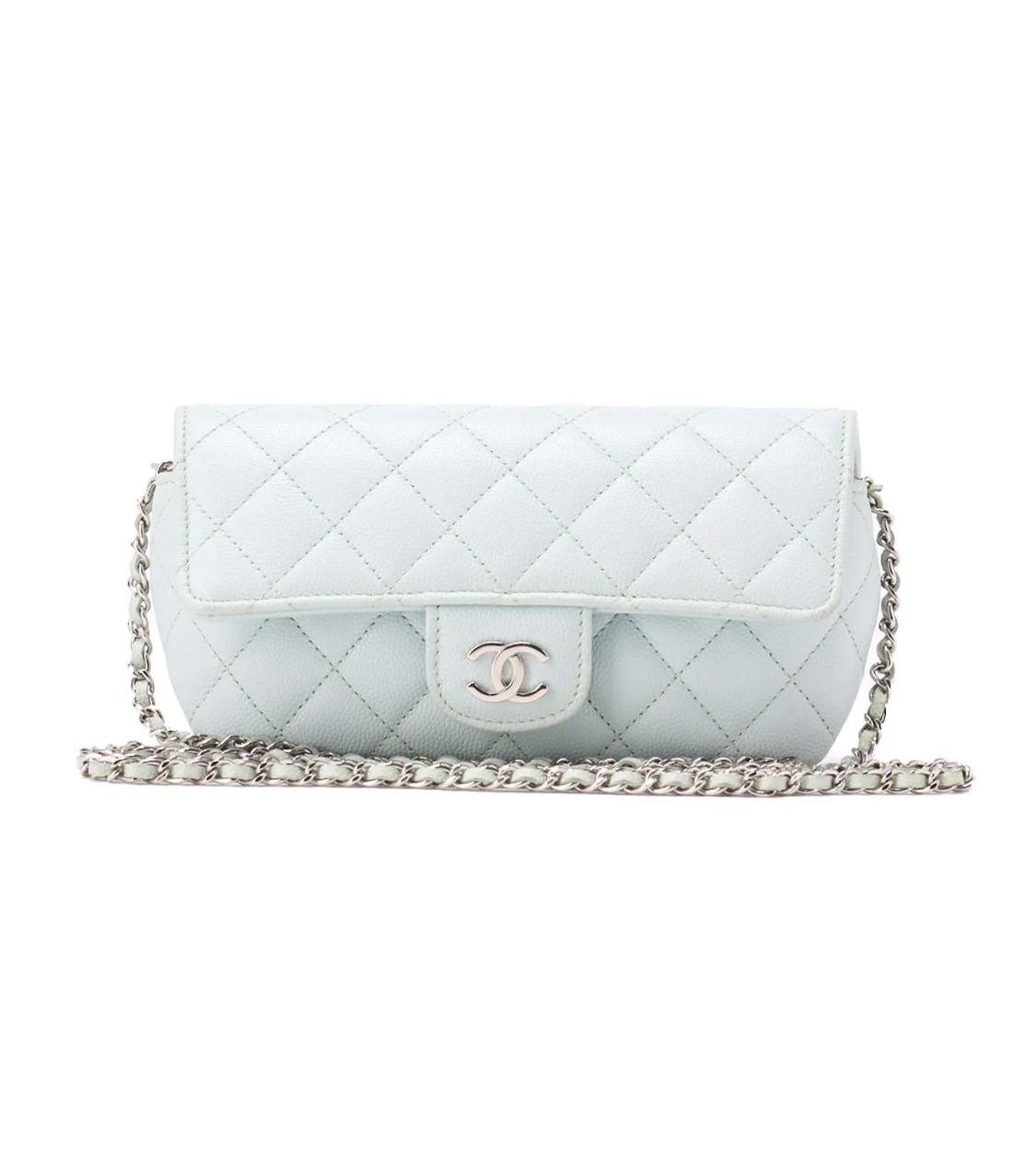 CHANEL Matelasse Blue Caviar Mini Shoulder Bag