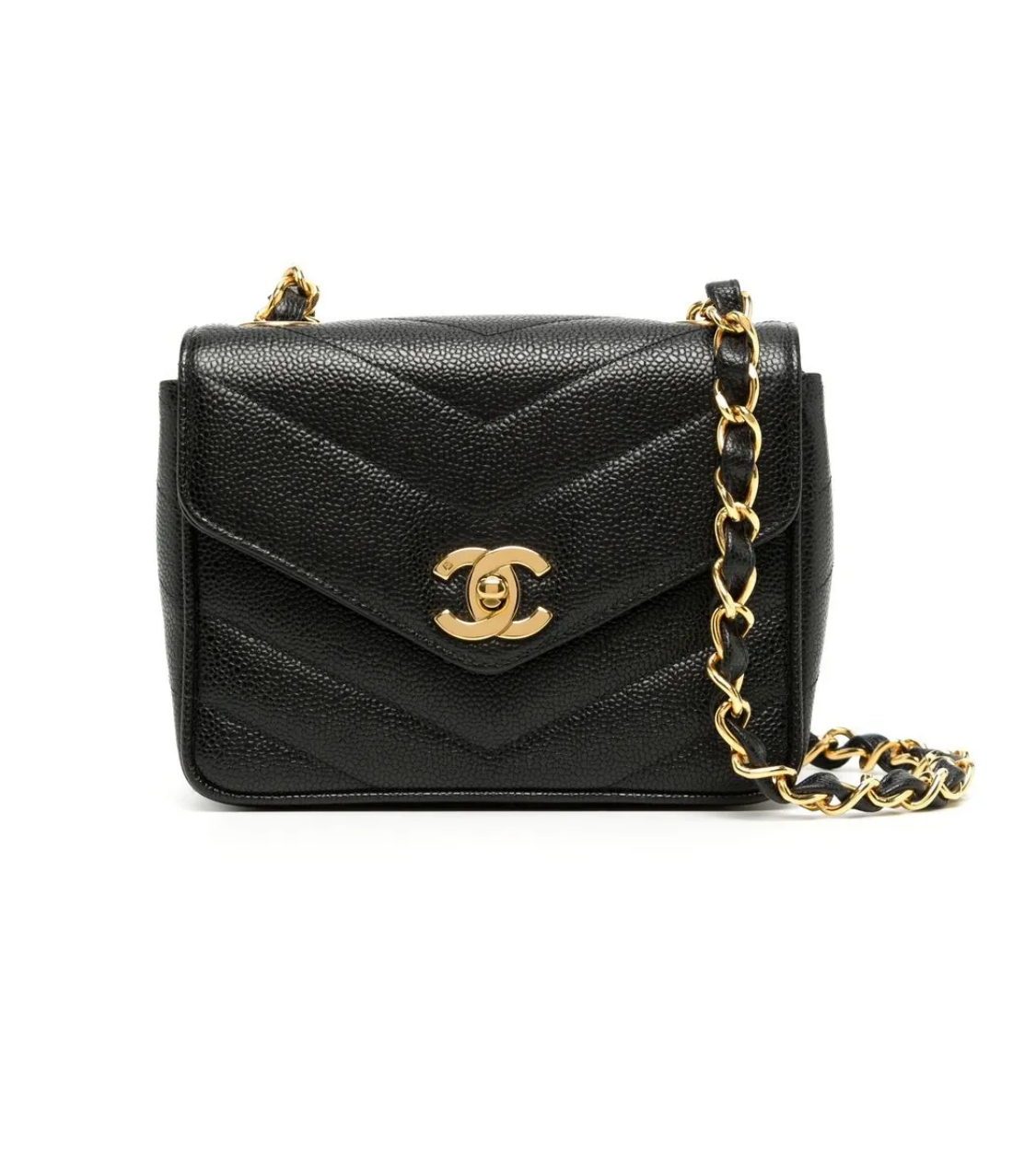 CHANEL V Stitch Black Caviar