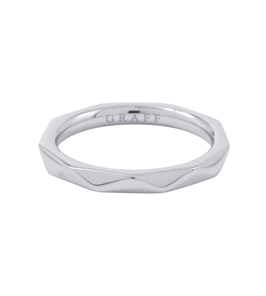 GRAFF Laurence Graff #9 18K White Gold Signature Ring