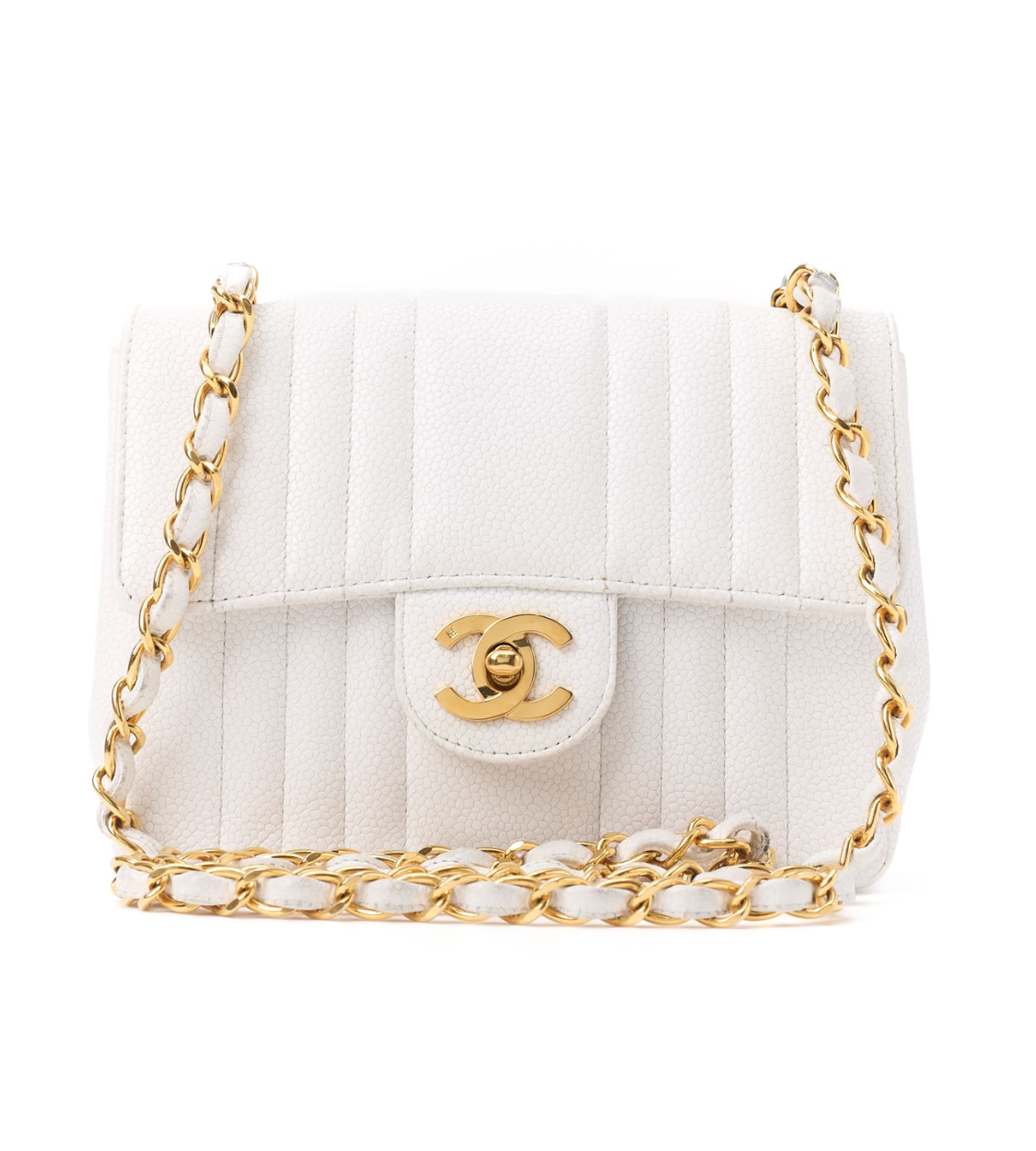 CHANEL Mini Mademoiselle Caviar White