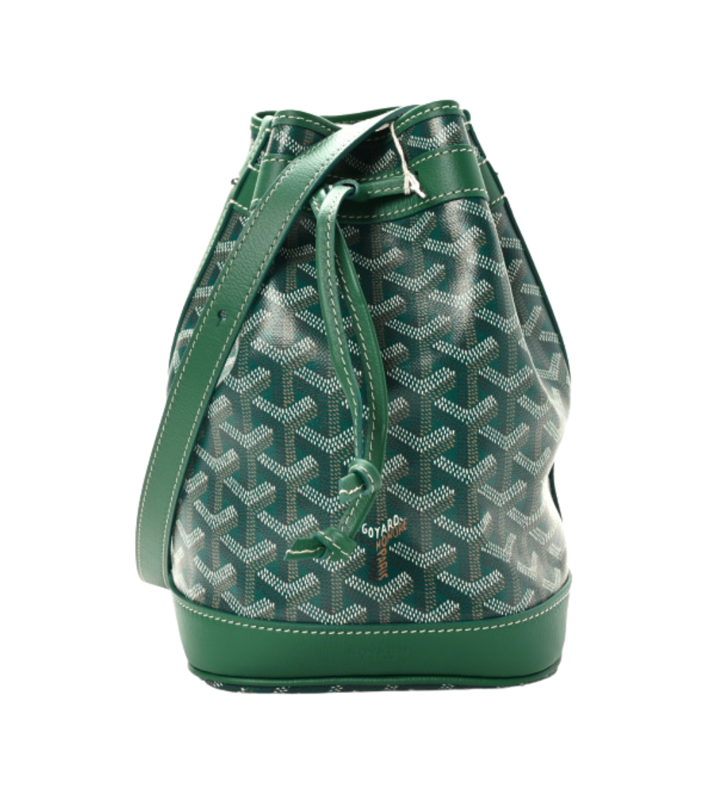 GOYARD Petit Flo Green Bucket Bag