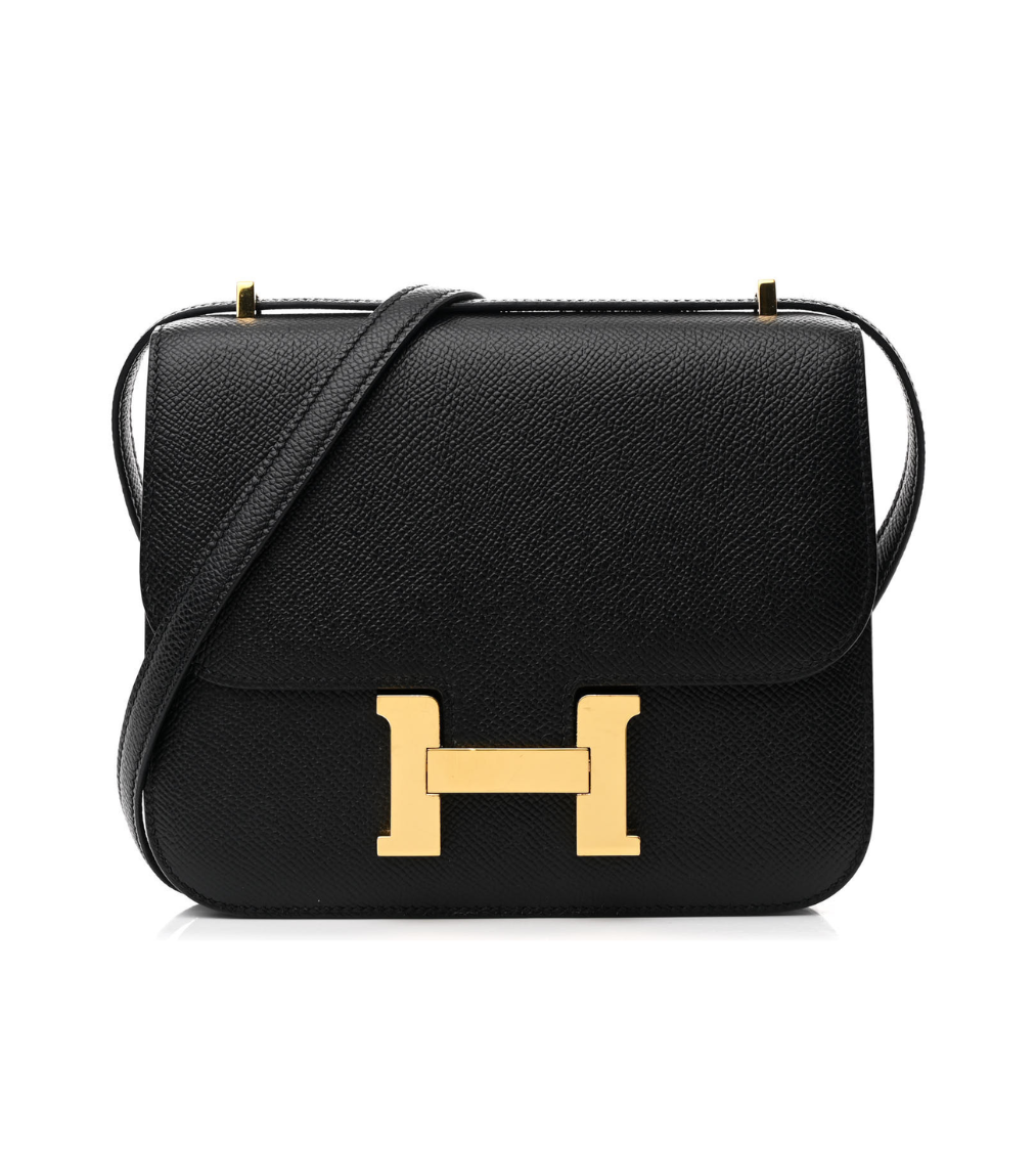 HERMES Constance Miroir Black Epsom Shoulder Bag