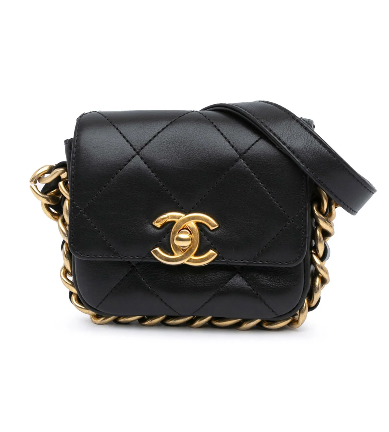 CHANEL Matelasse Flap Calf Leather Mini Shoulder Bag