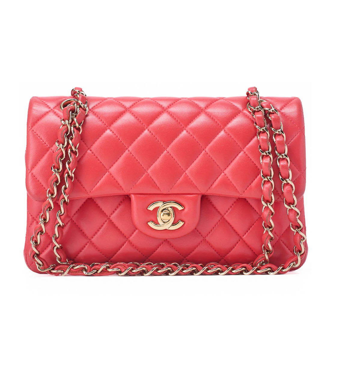 CHANEL 23 Double Flap Lambskin Rose Pink