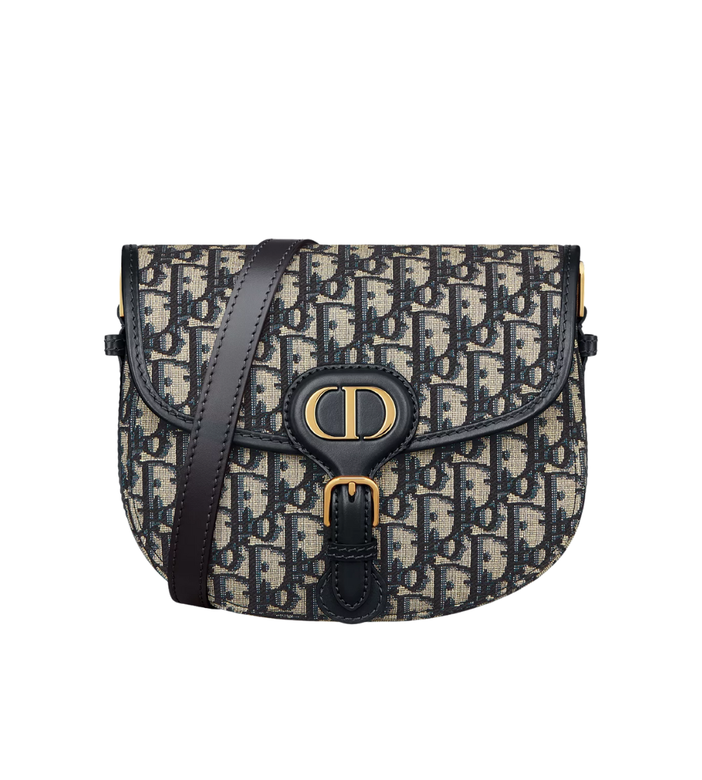 DIOR Oblique Bobby Navy Canvas Shoulder Bag