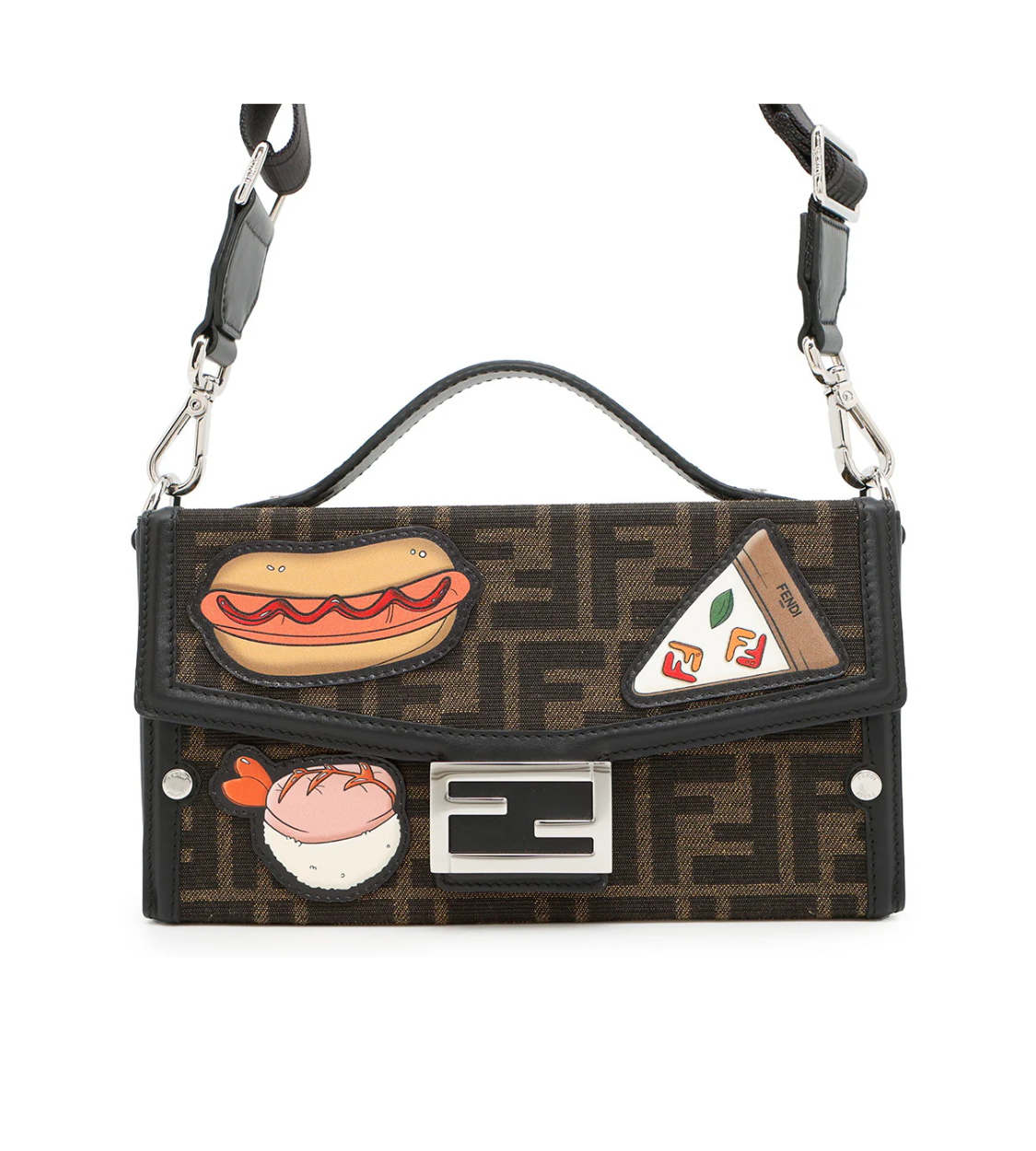 FENDI Fendilicious Baguette Soft Trunk Zucca Pattern Canvas