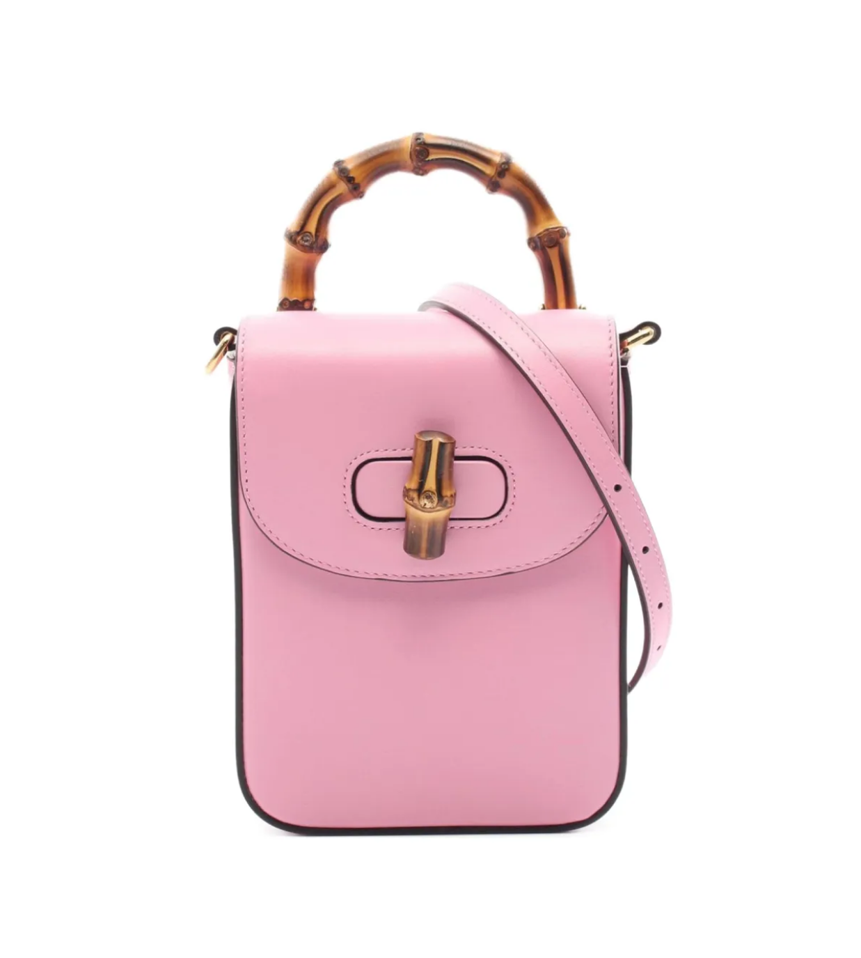 GUCCI Bamboo Pink Mini Shoulder Bag
