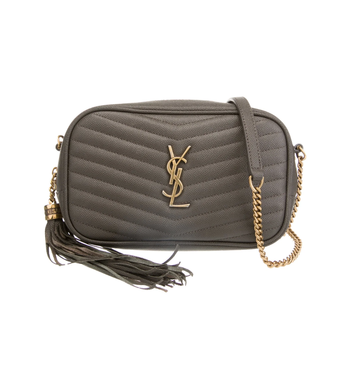 SAINT LAURENT Monogram Matelasse Lou Camera Khaki Bag