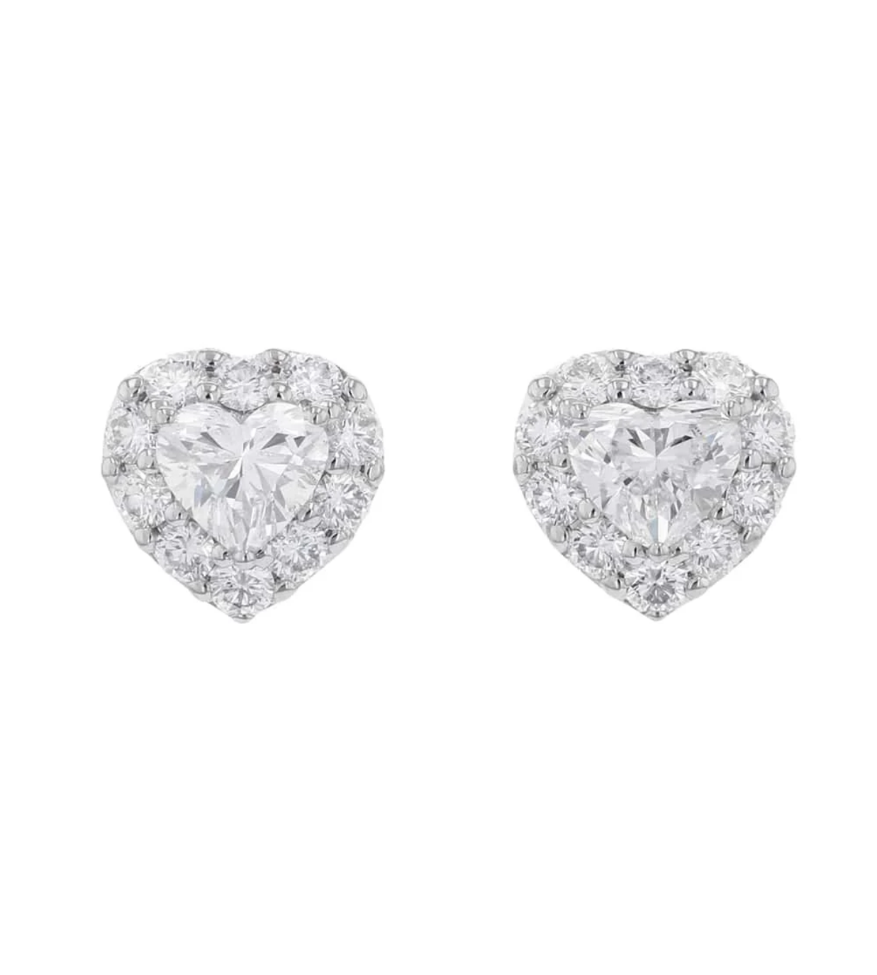 GRAFF Icon Heart Diamond Stud 18K White Gold Earrings