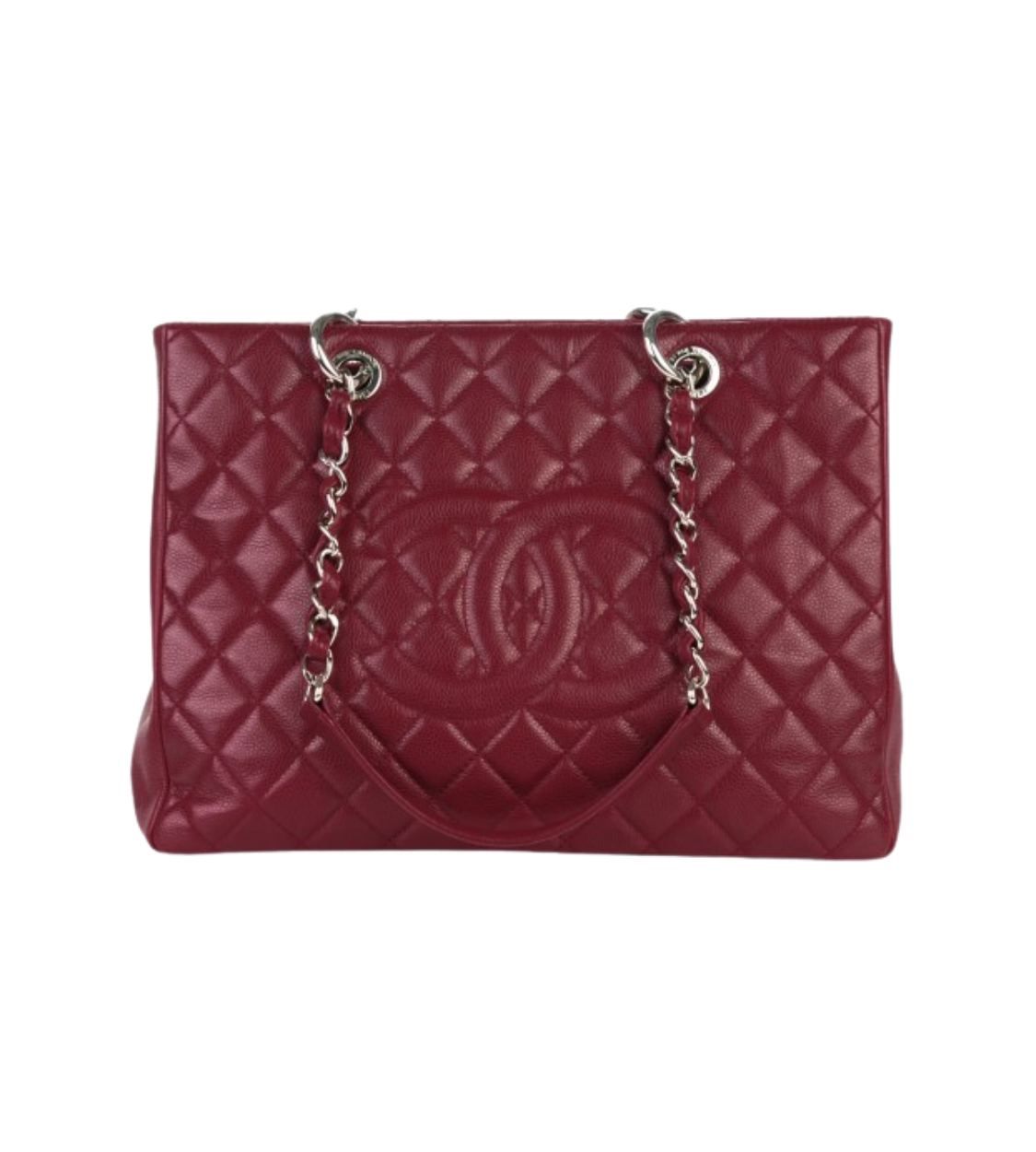 CHANEL Matelasse Coco Mark Caviar Red