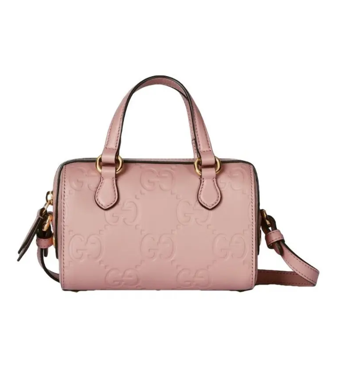 GUCCI Super Mini Pink GG Leather Bag