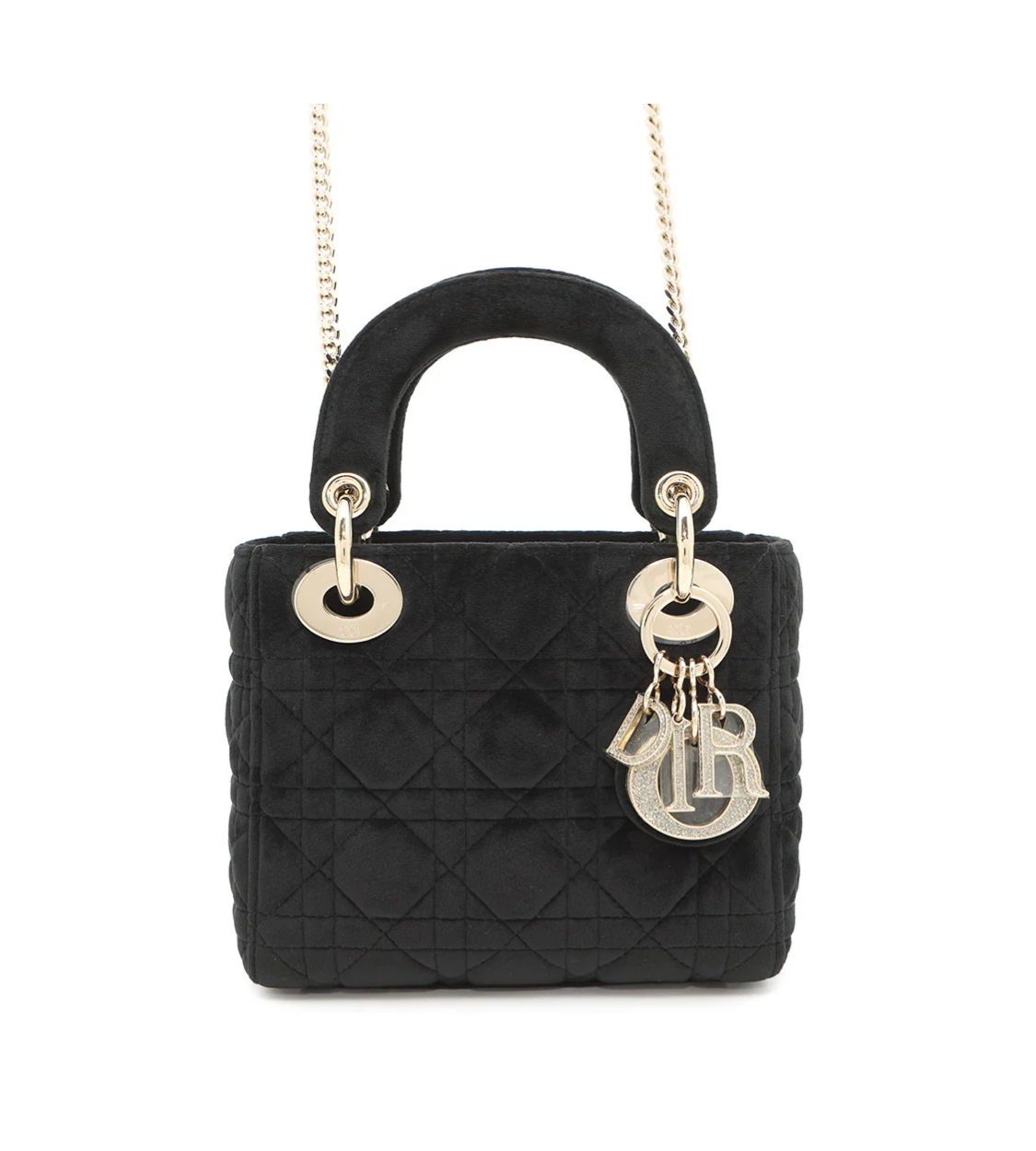 DIOR Lady Dior Black Velour Mini