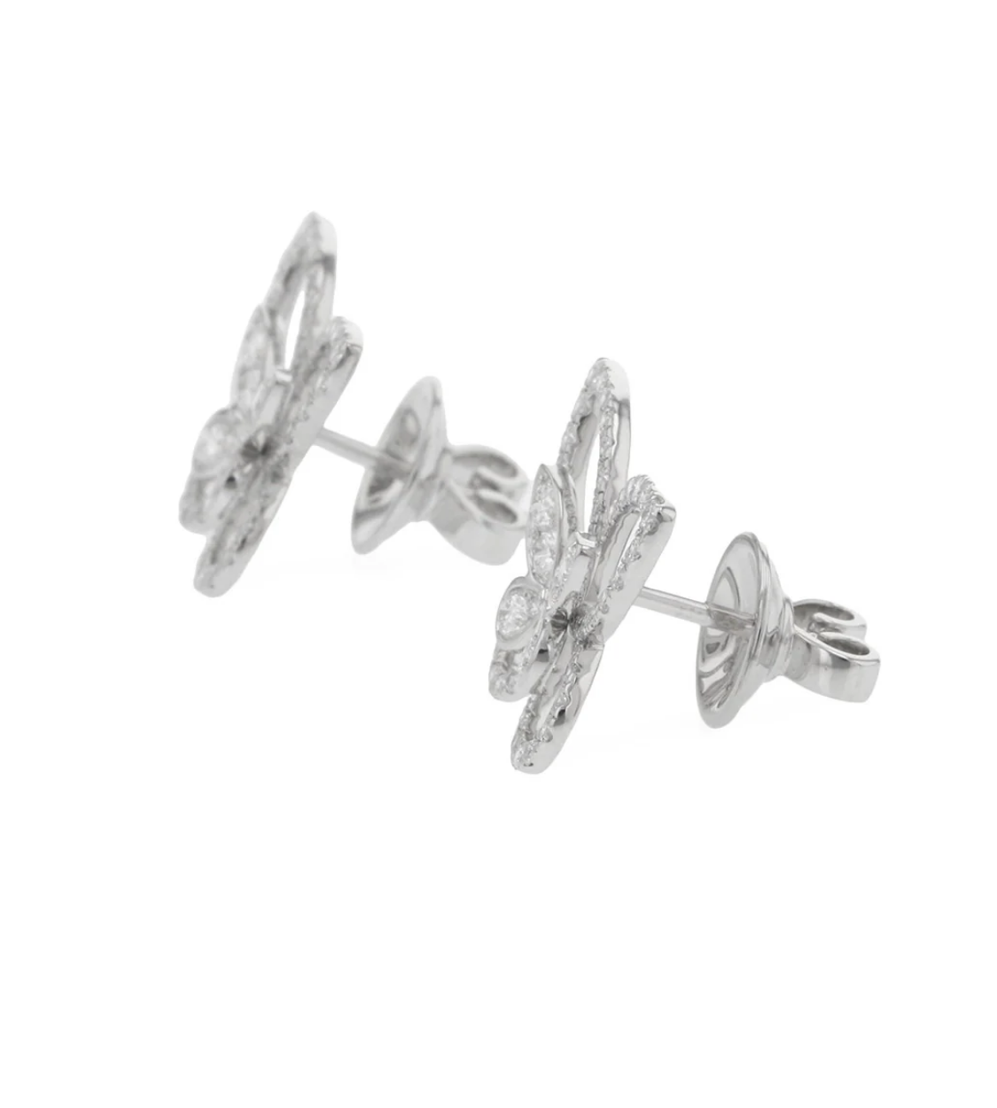 GRAFF Butterfly Diamond 18K White Gold  Stud Earrings