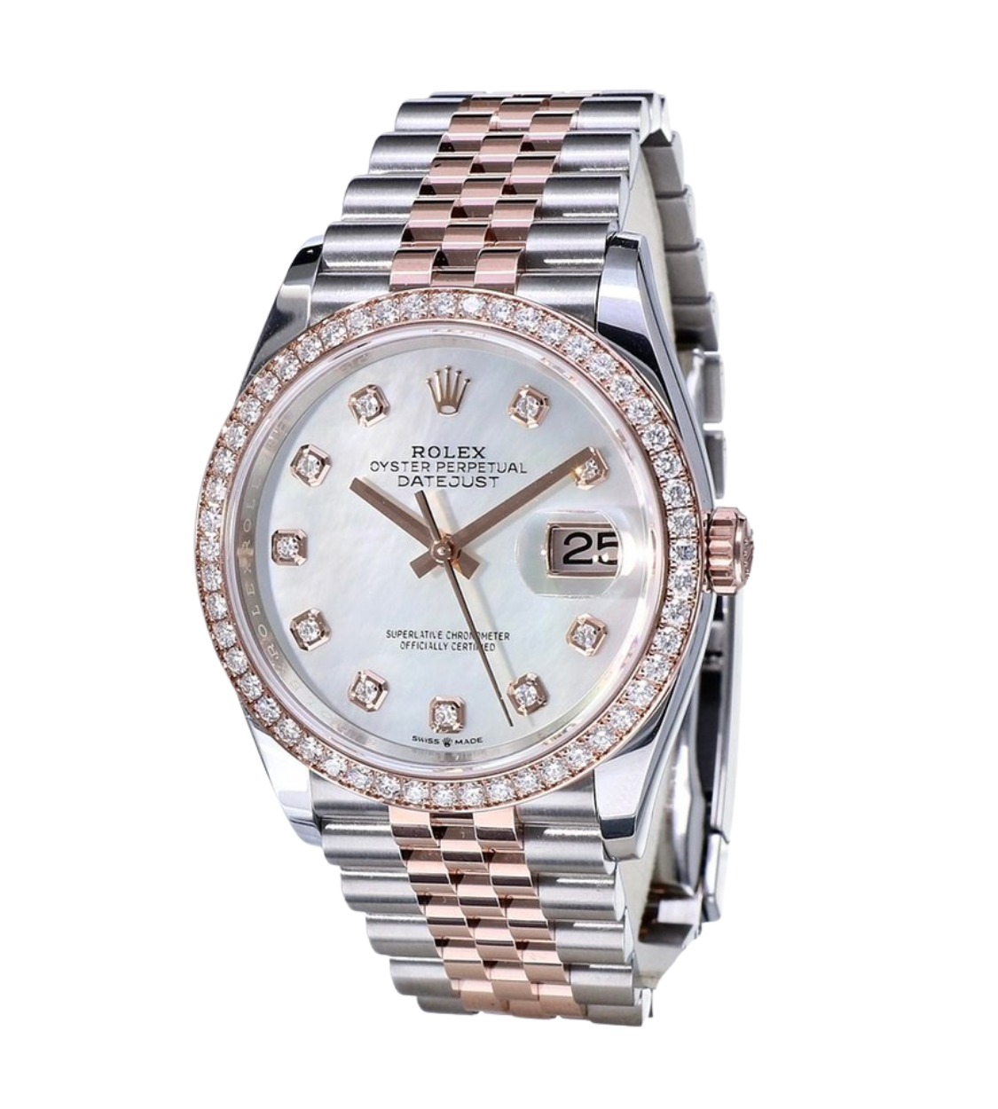 ROLEX Lady-Datejust 28mm Stainless Steel 18k Pink Gold Mother of Pearl Dial