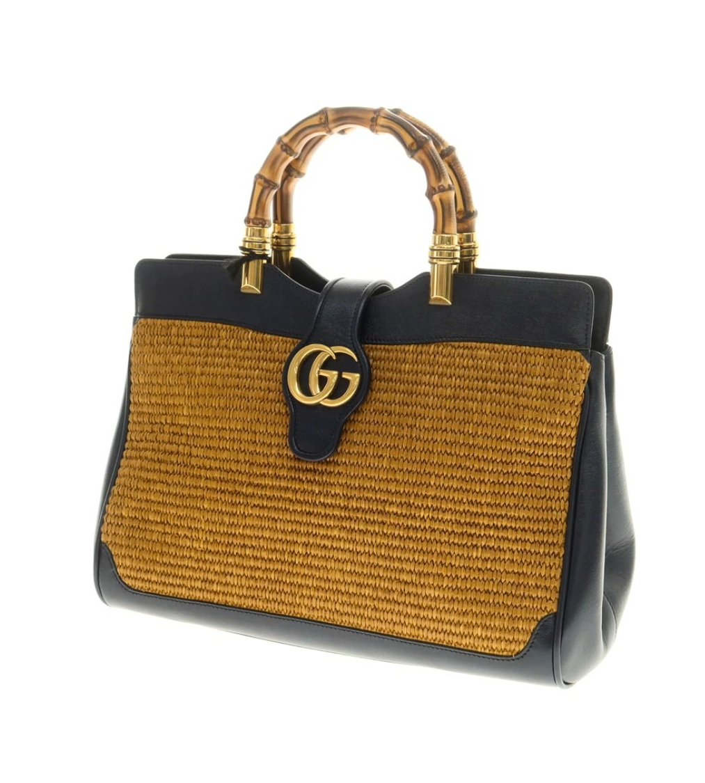 GUCCI Japan Limited Edition Double GG Bamboo Top Handle Bag