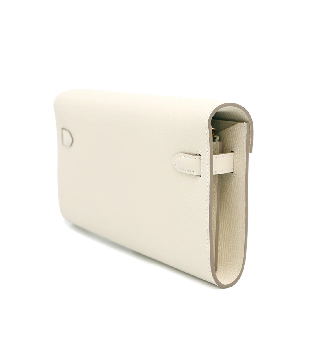 HERMES Kelly Long Wallet Craie Epsom