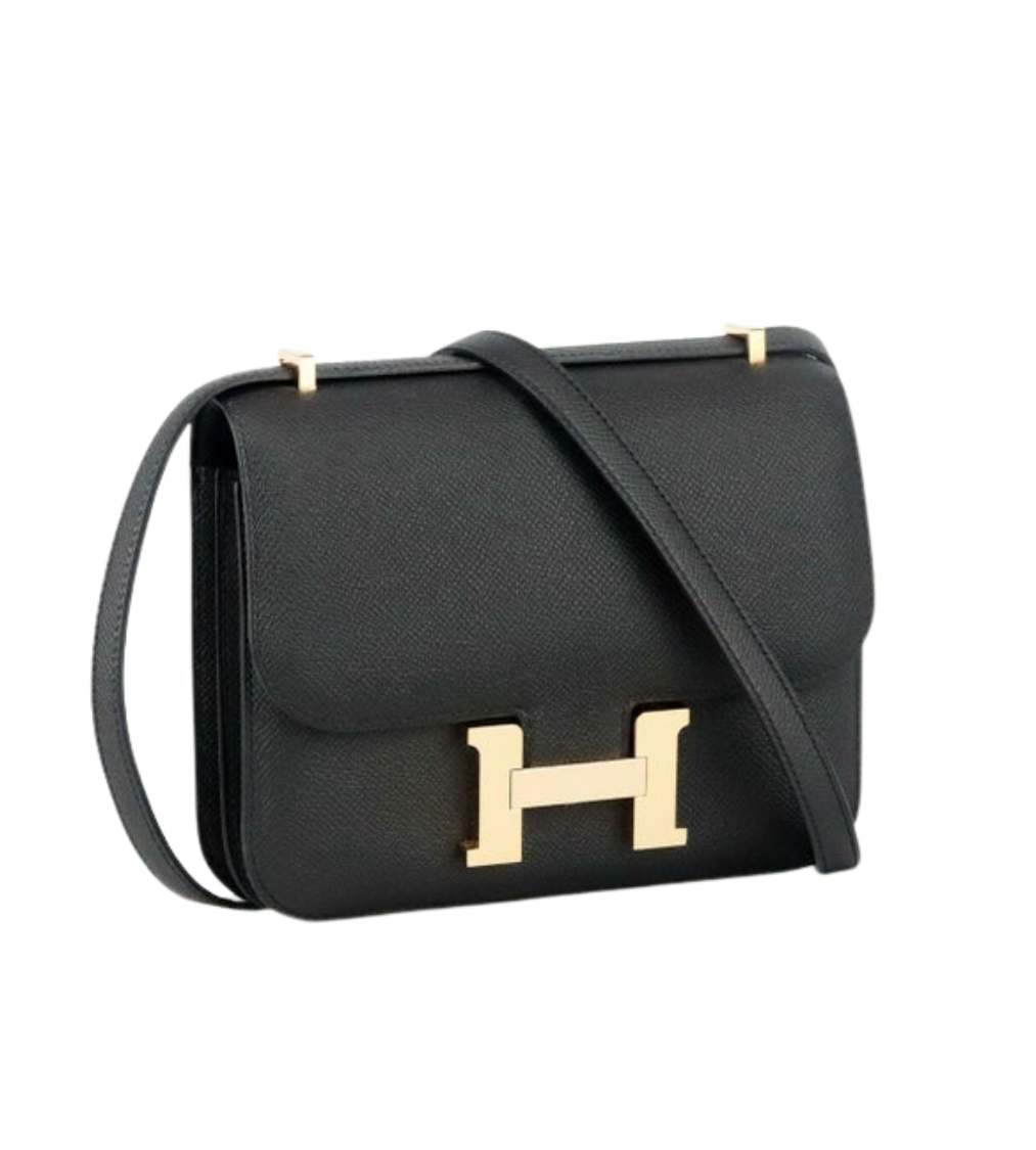 HERMES Constance Miroir Black Epsom Shoulder Bag