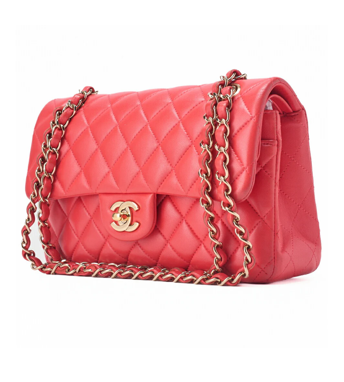 CHANEL 23 Double Flap Lambskin Rose Pink
