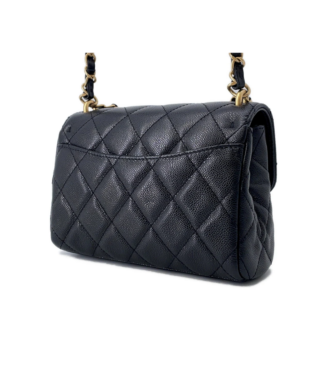 CHANEL Mini Flap Black Caviar Leather Bag