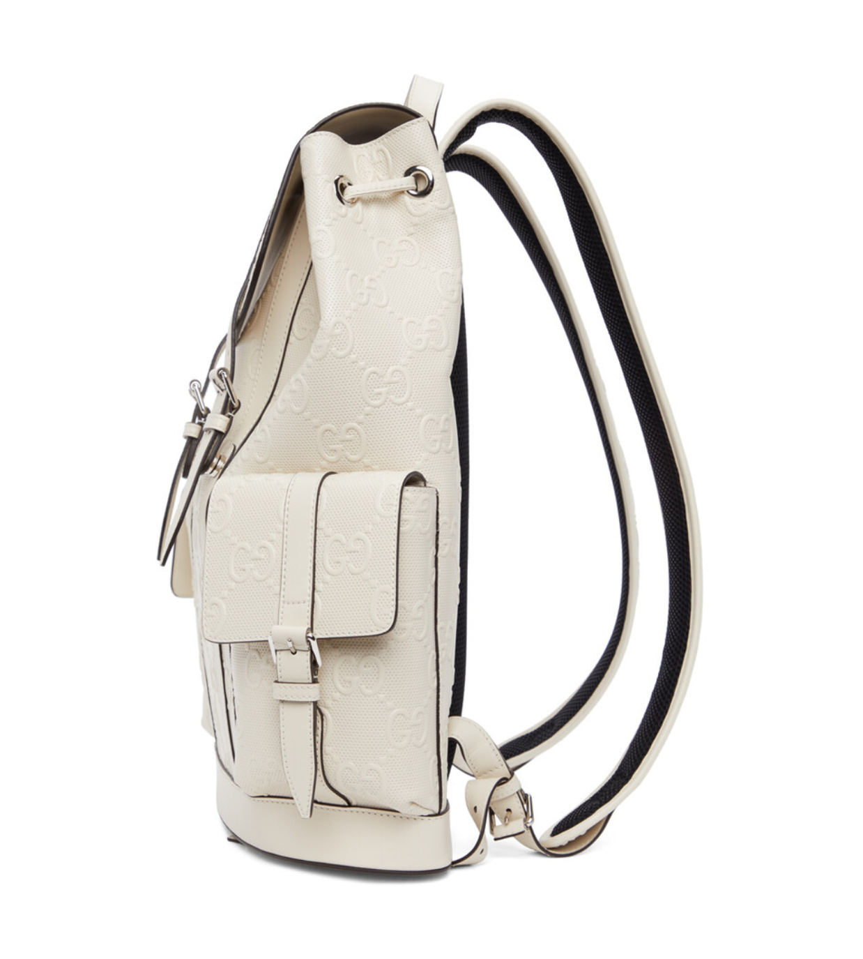 GUCCI GG Embossed White Leather Backpack