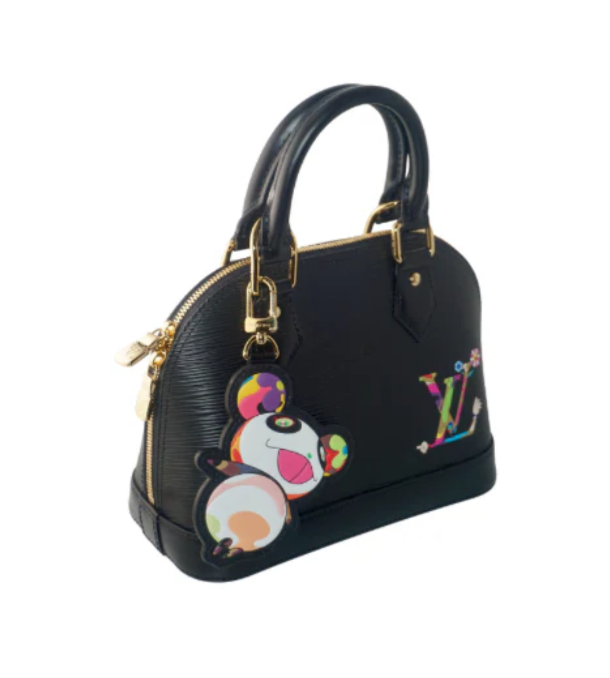 LOUIS VUITTON LV × TM Alma BB Noir Epi Leather Shoulder Bag