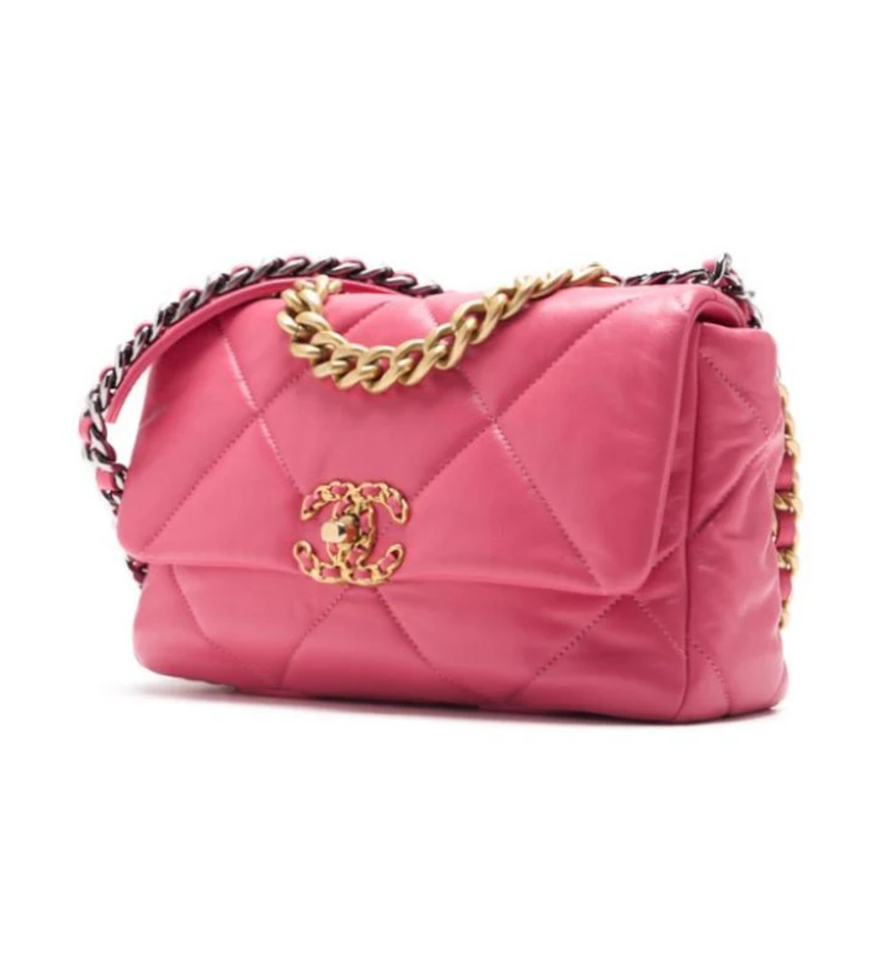 CHANEL 19 Matelasse Lambskin Pink Chain Shoulder Bag