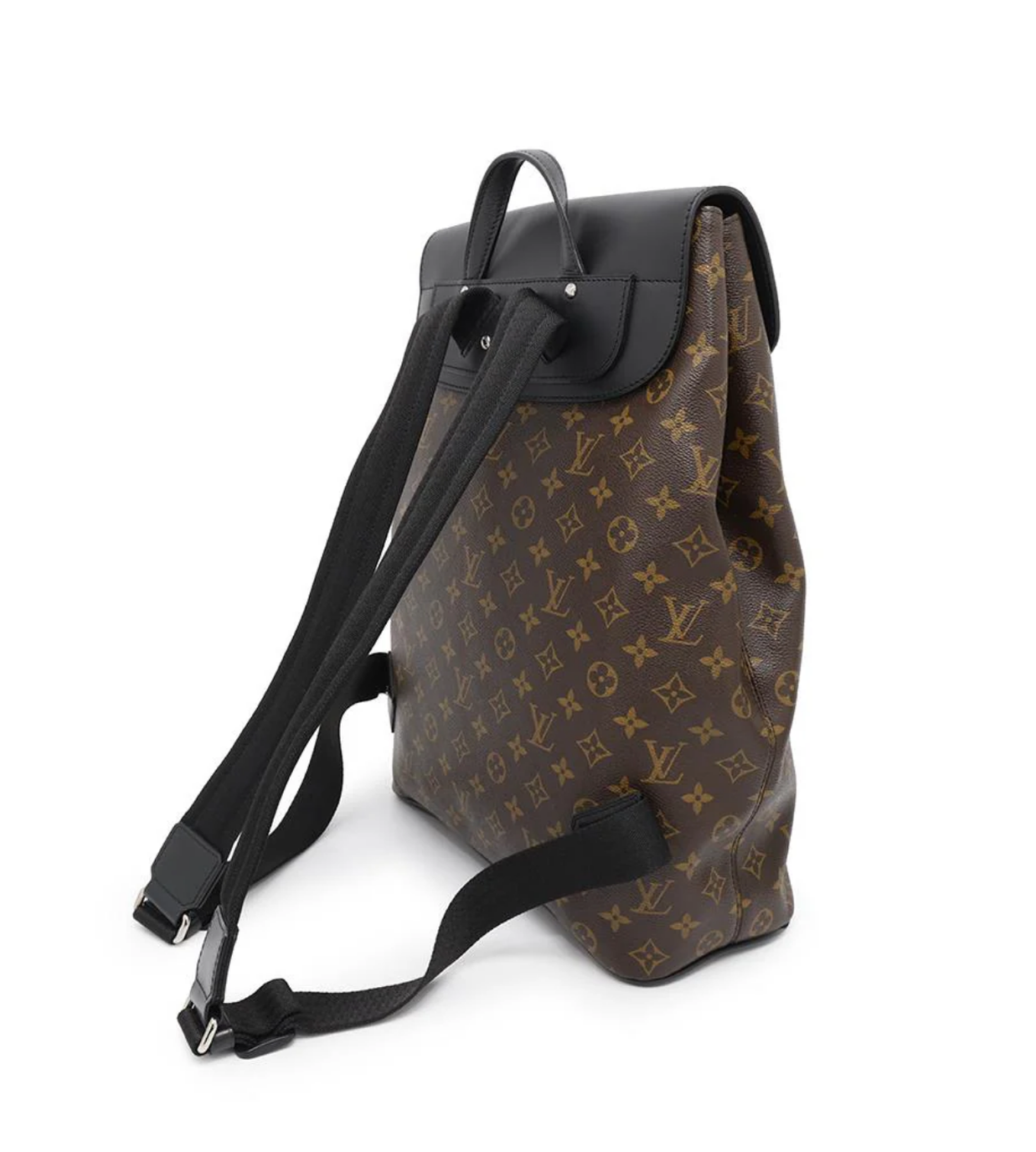 LOUIS VUITTON Parc Noir Monogram Macassar Canvas Backpack