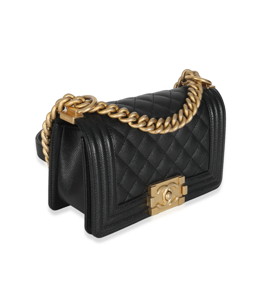 CHANEL 20 Boy Black Caviar Leather