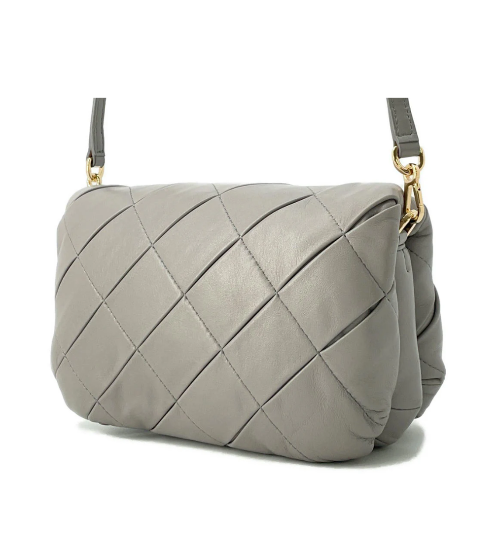 LOEWE Goya Puffer Pearl Grey Lambskin Shoulder Bag