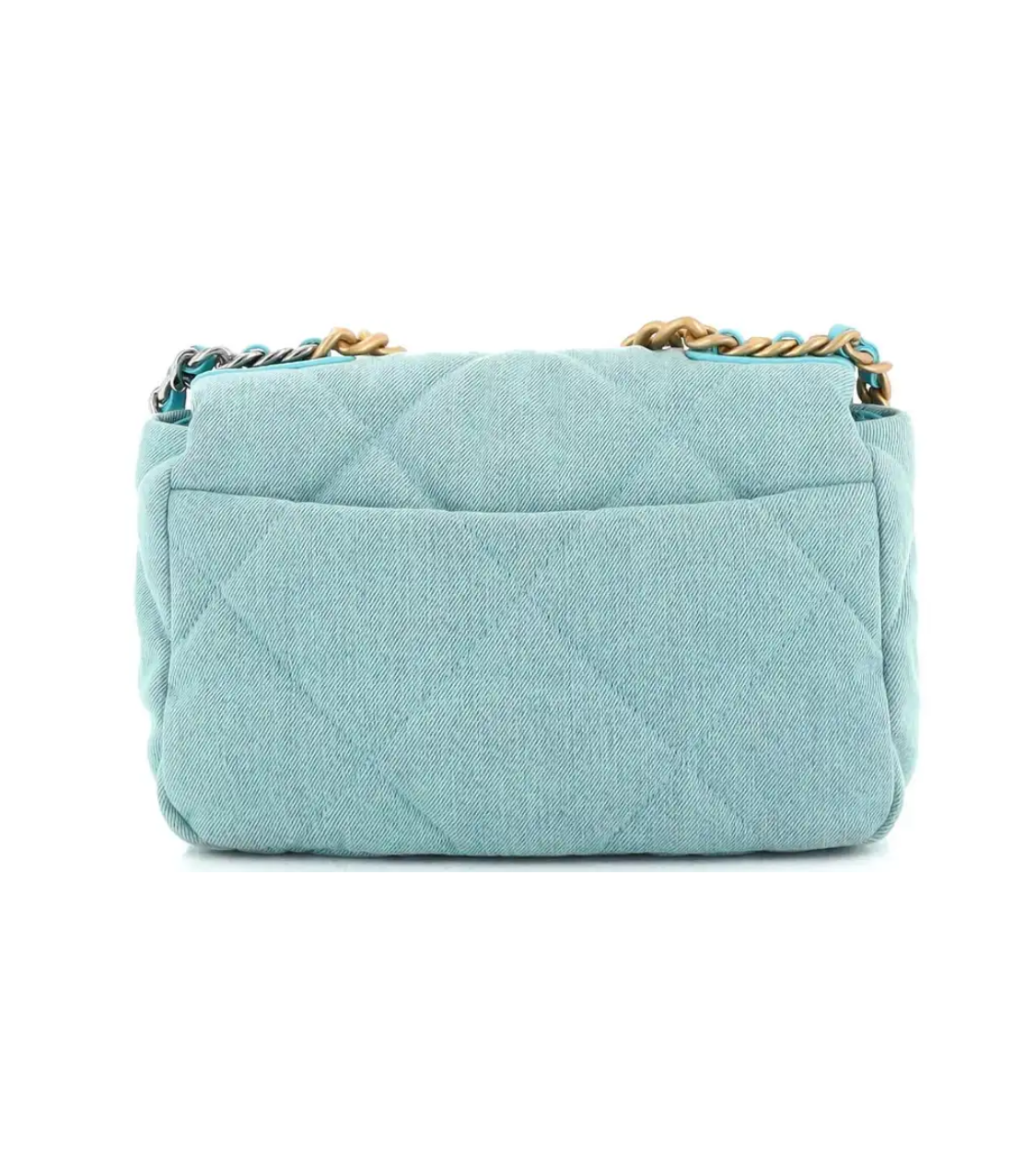 CHANEL 19 Flap Turquise Blue Denim Medium