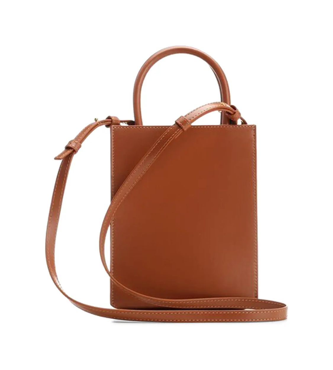LOEWE Logo A5 Standard Tote Bag Brown Leather