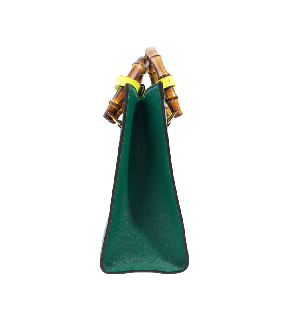 GUCCI Diana Bamboo Green Leather Handbag