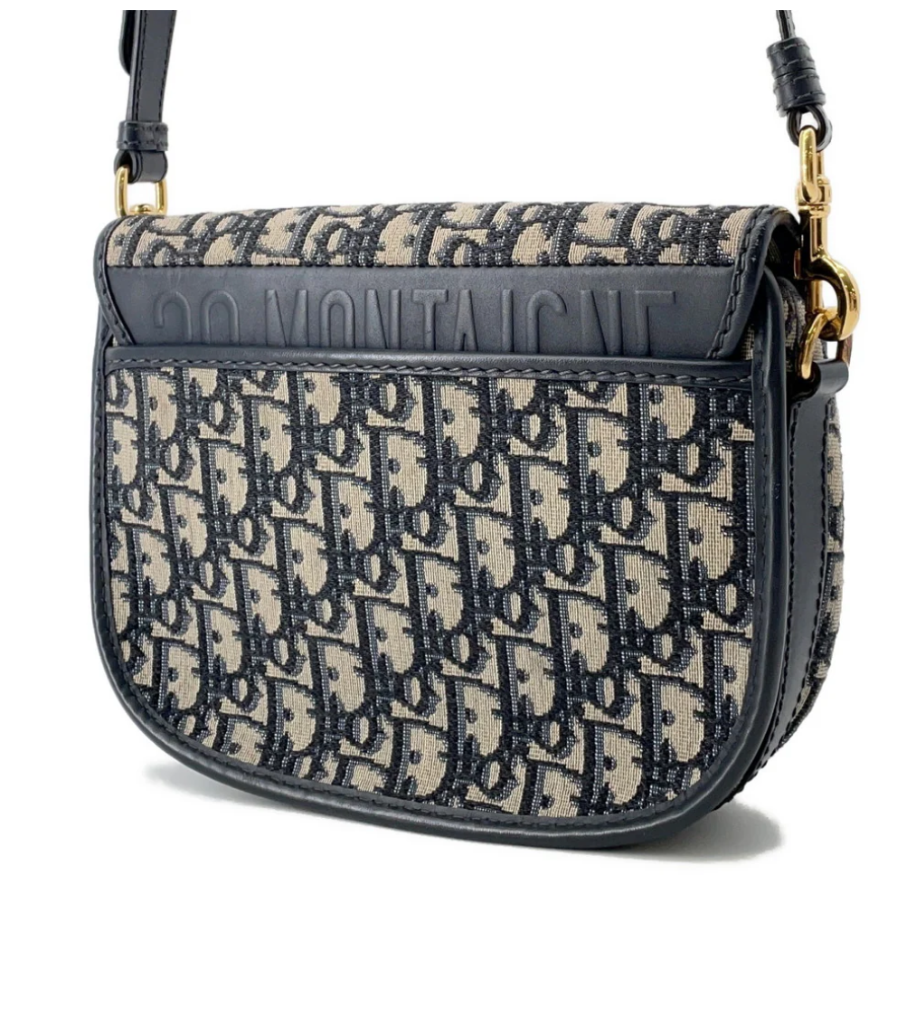 DIOR Oblique Bobby Navy Canvas Shoulder Bag