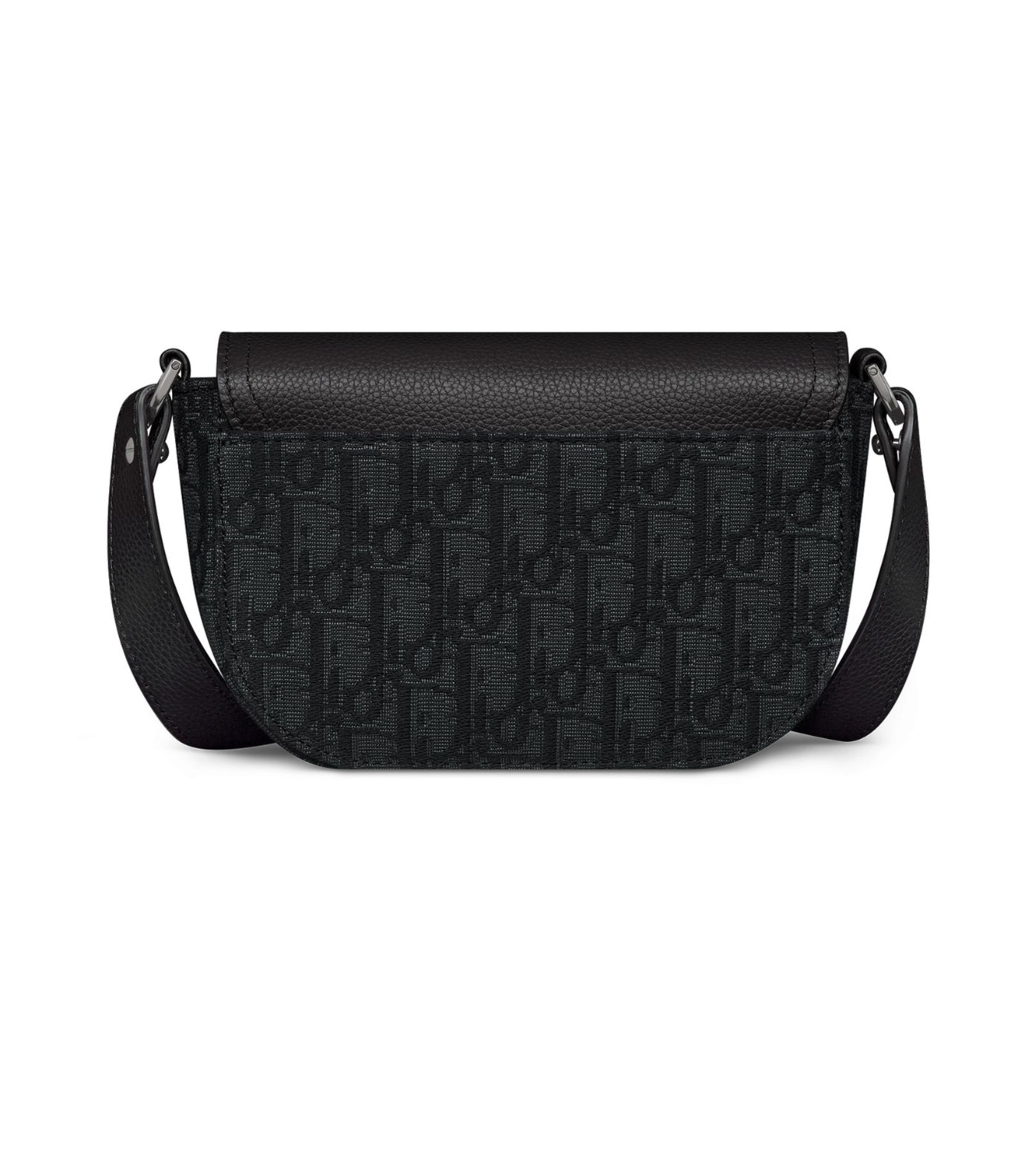 Dior Saddle Flap Black Leather Canvas Mini Messenger Bag