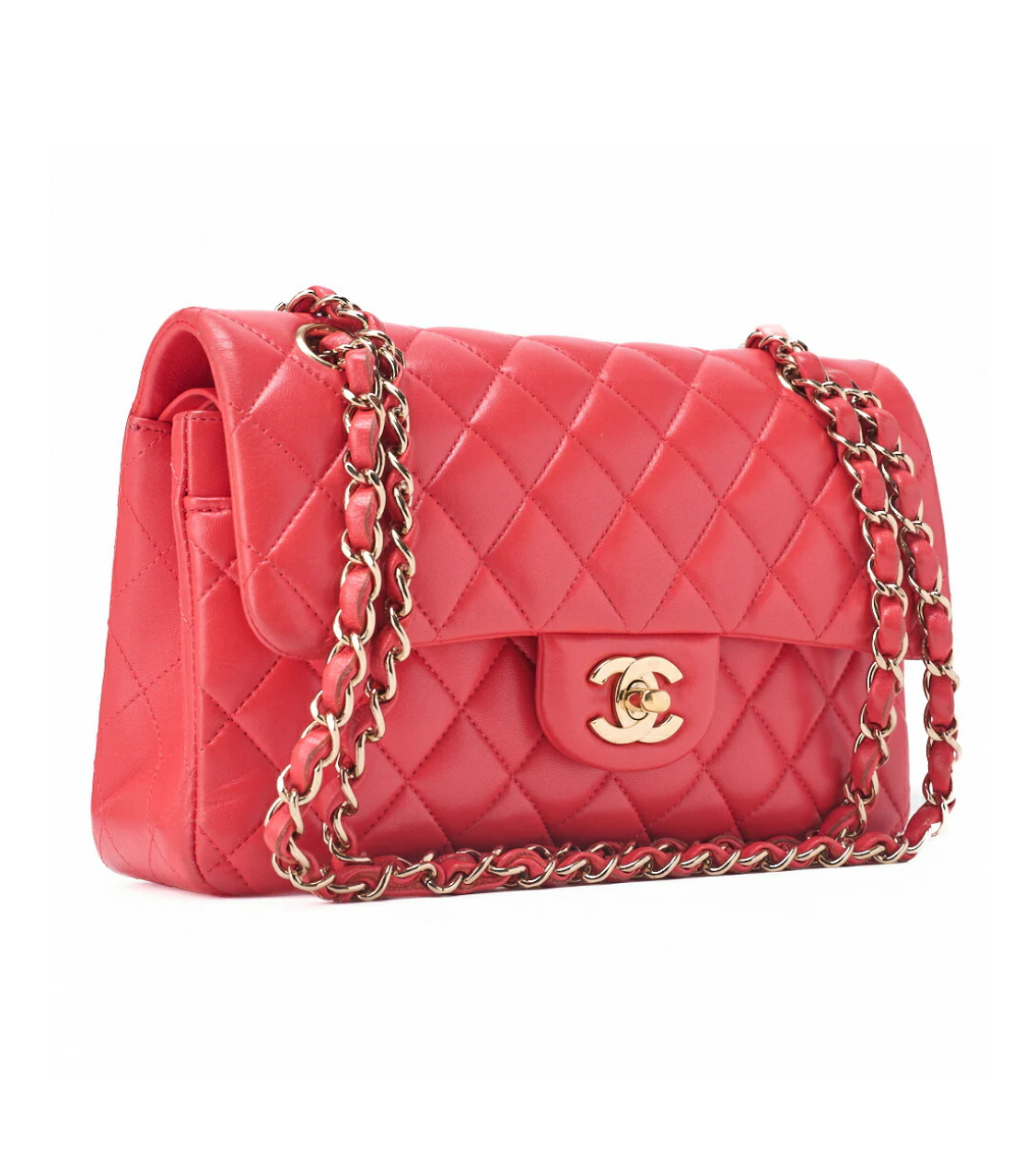 CHANEL 23 Double Flap Lambskin Rose Pink