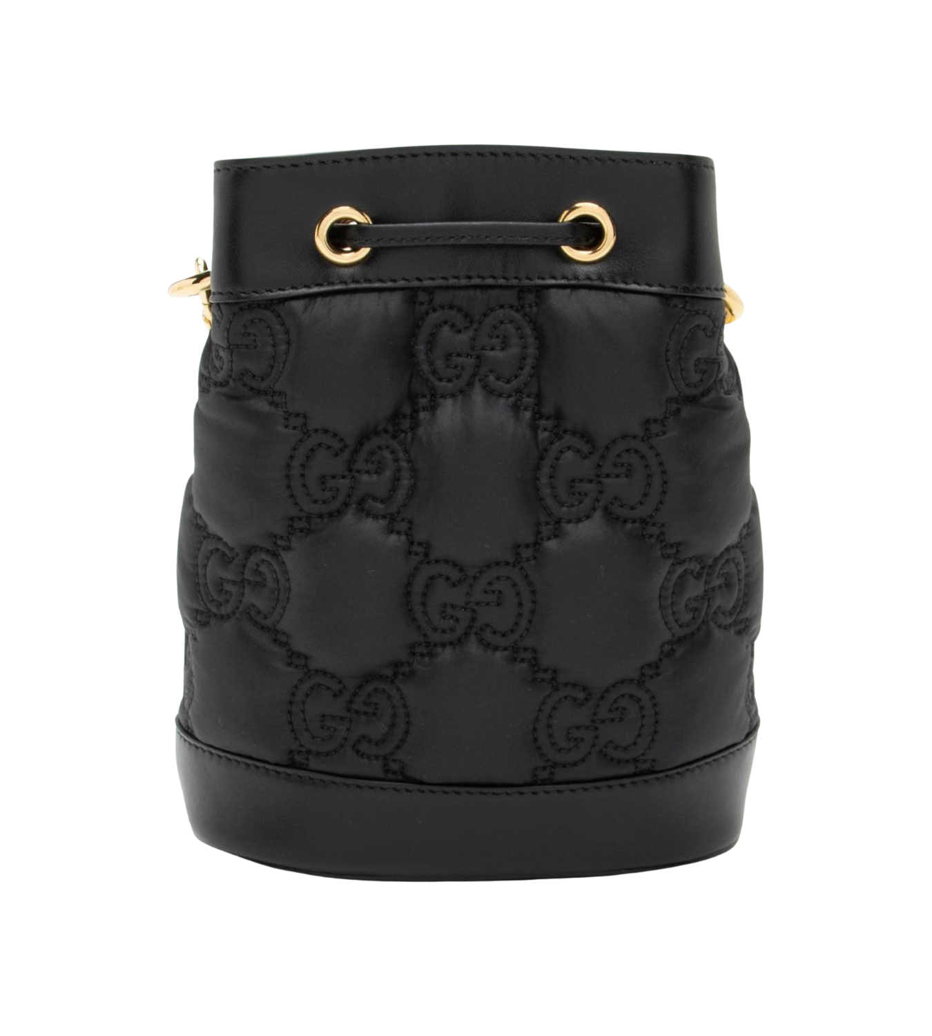 GUCCI GG Matelasse Bucket Black Leather Bag
