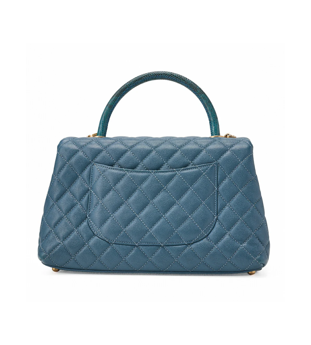 CHANEL Matelasse Coco Caviar Navy Blue Bag
