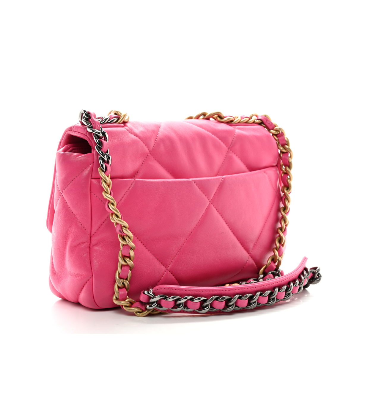 CHANEL 19 Matelasse Lambskin Pink Chain Shoulder Bag