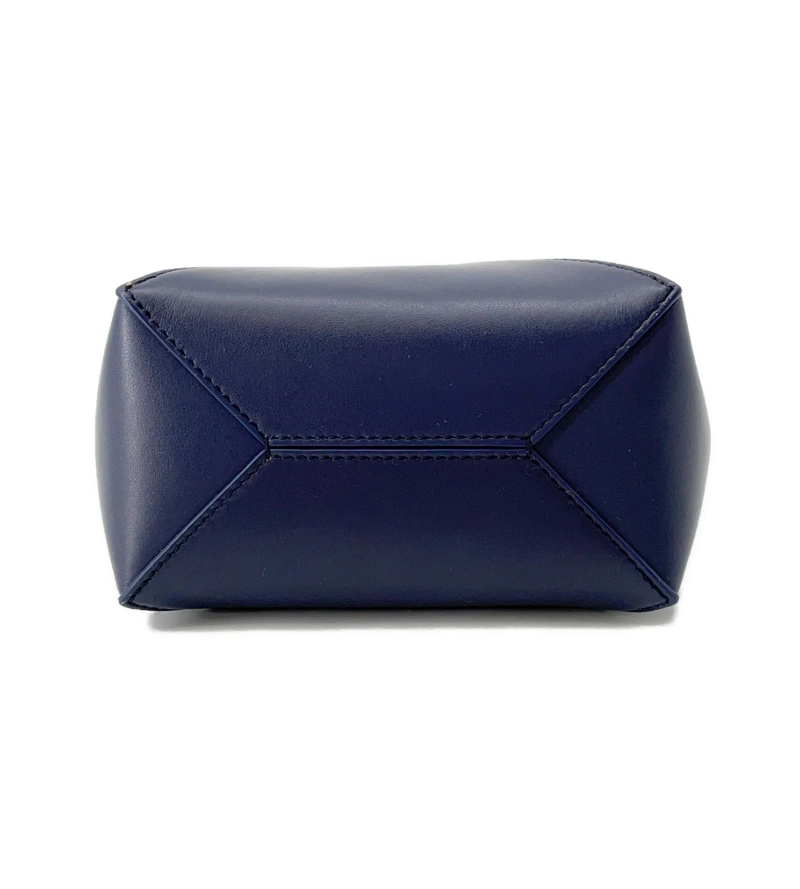 LOEWE Puzzle Fold Blue Tote Shiny Calf Leather Bag