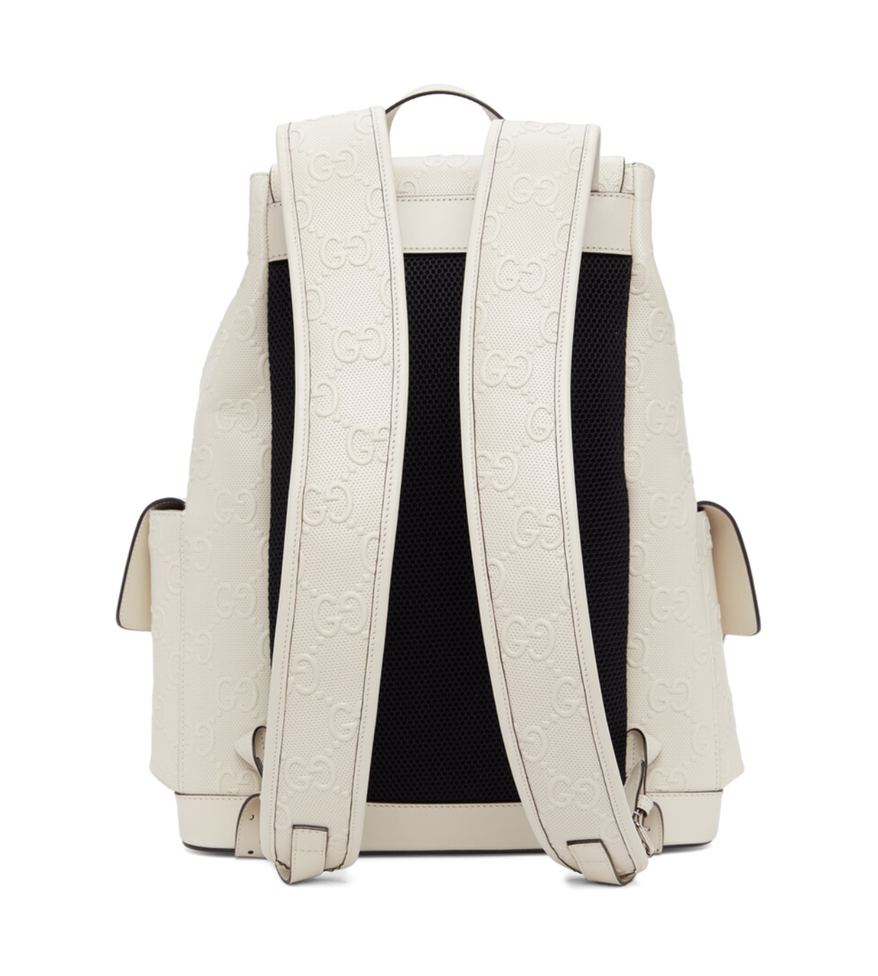 GUCCI GG Embossed White Leather Backpack
