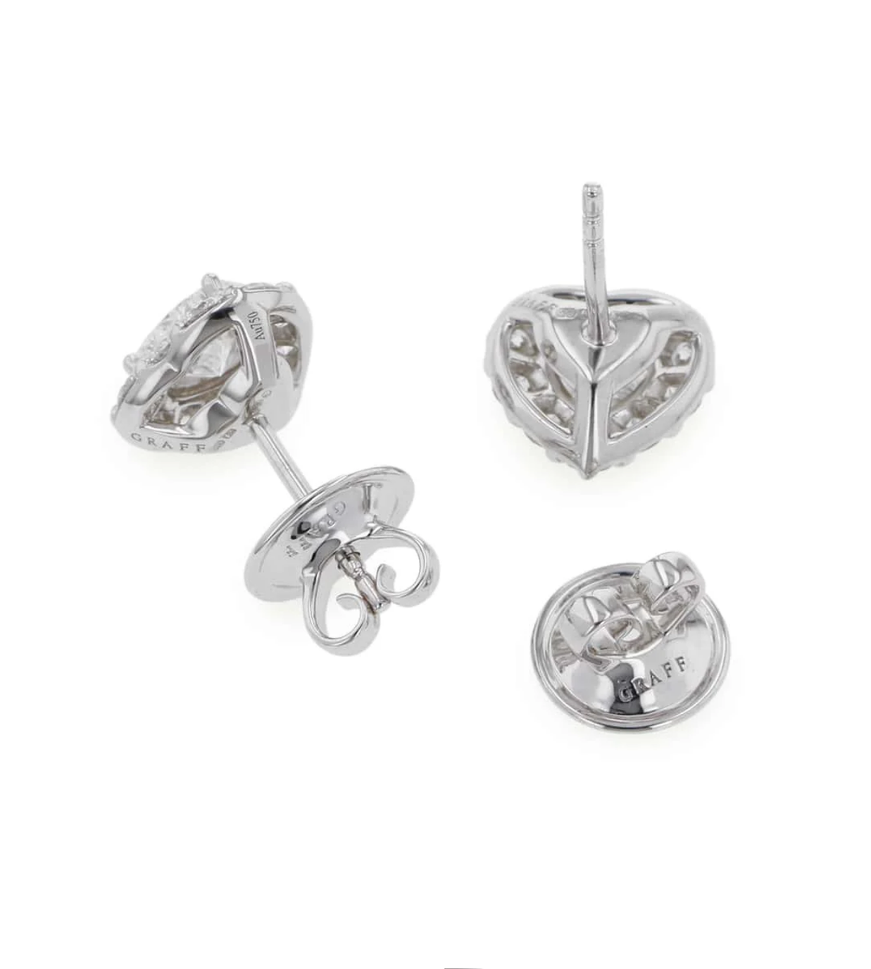 GRAFF Icon Heart Diamond Stud 18K White Gold Earrings