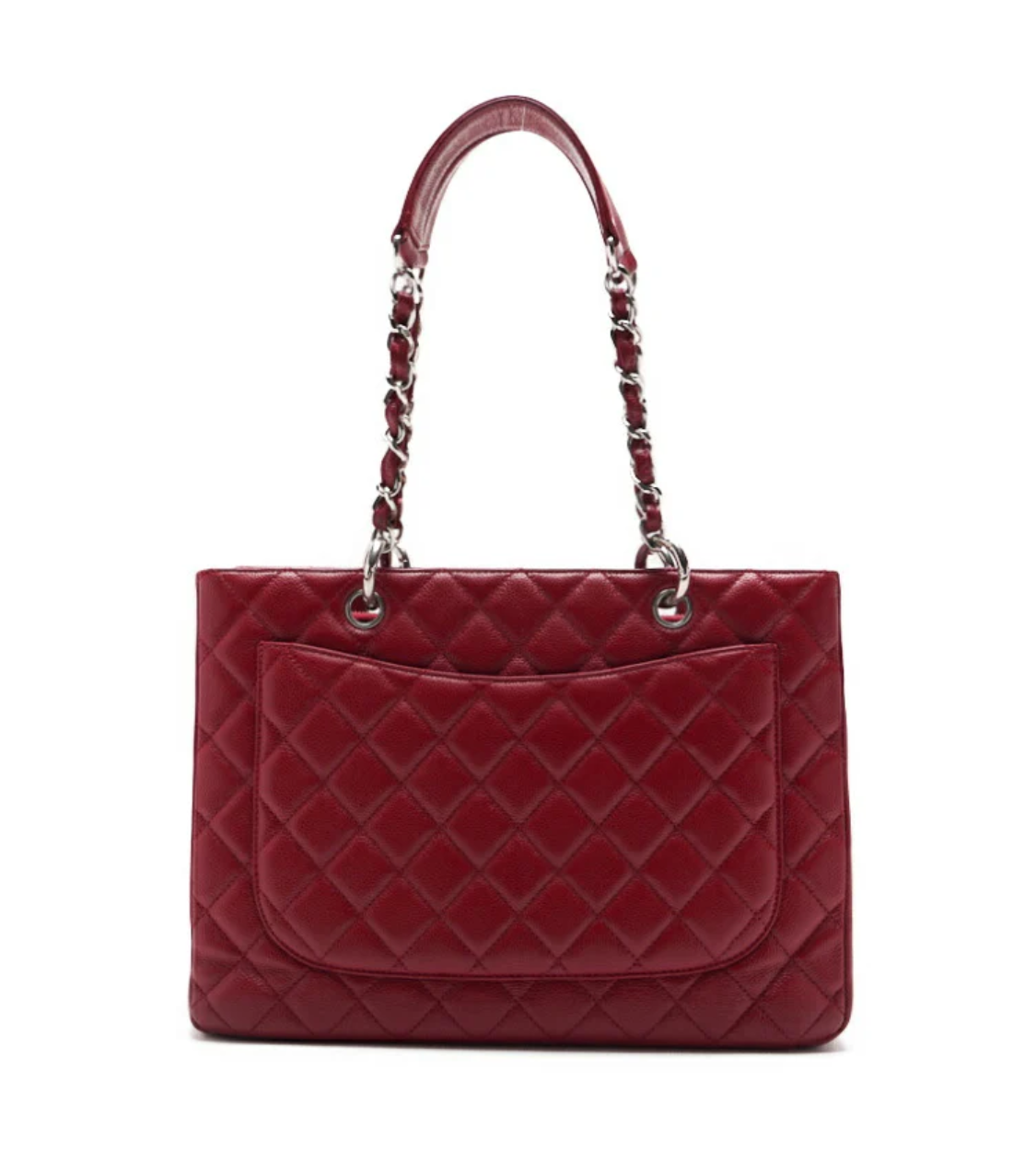 CHANEL Matelasse Coco Mark Caviar Red