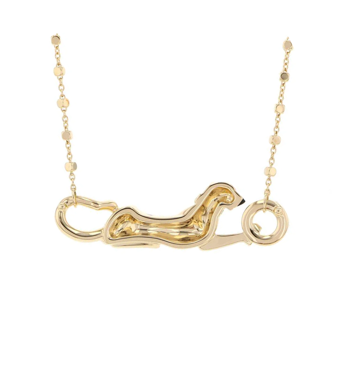 CARTIER Pantherer de Cartier K18 Yellow Gold Black Lacquer Pendant
