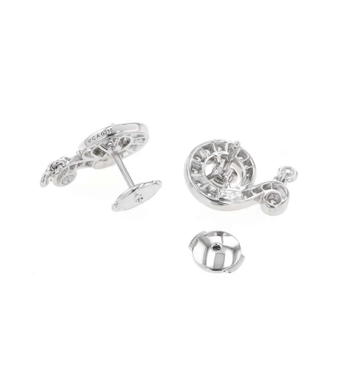 Van Cleef & Arpels Nidoparadis 18K White Gold Earrings