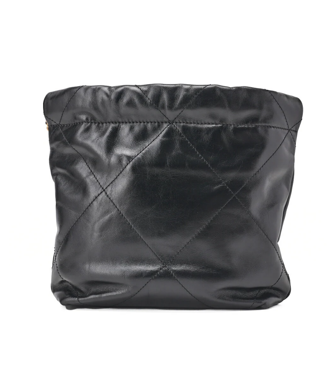 CHANEL 22 Mini Calfskin Black Drawstring Chain Shoulder Bag