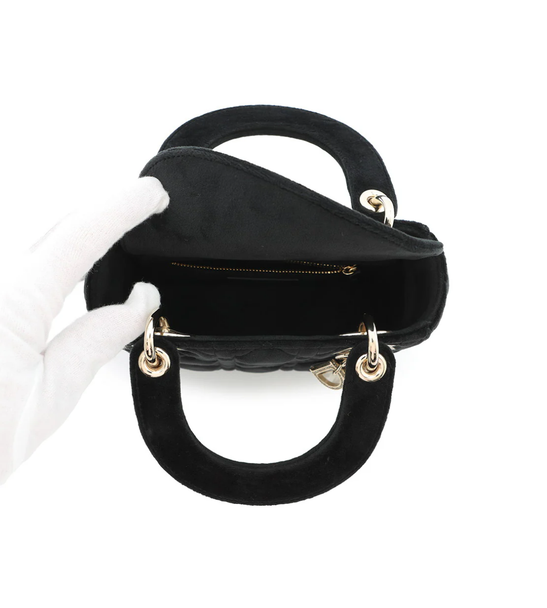 DIOR Lady Dior Black Velour Mini