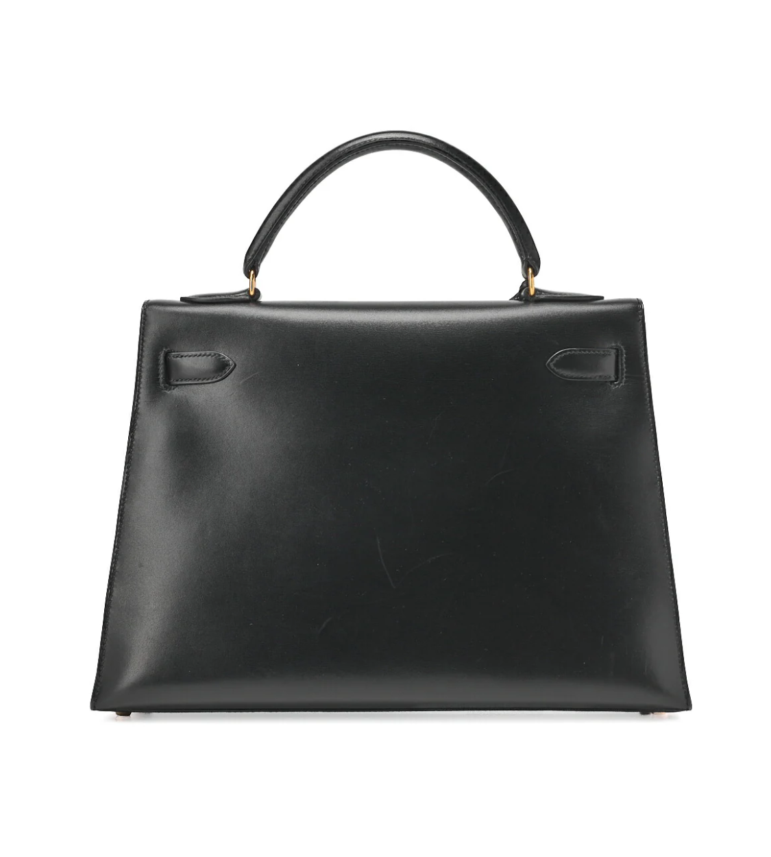 HERMES Kelly 32 Box Calf Black Leather